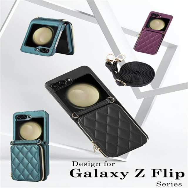 2つ種類のストラップ付き Galaxy Z Flip5 Flip4 Flip3 5G ケース